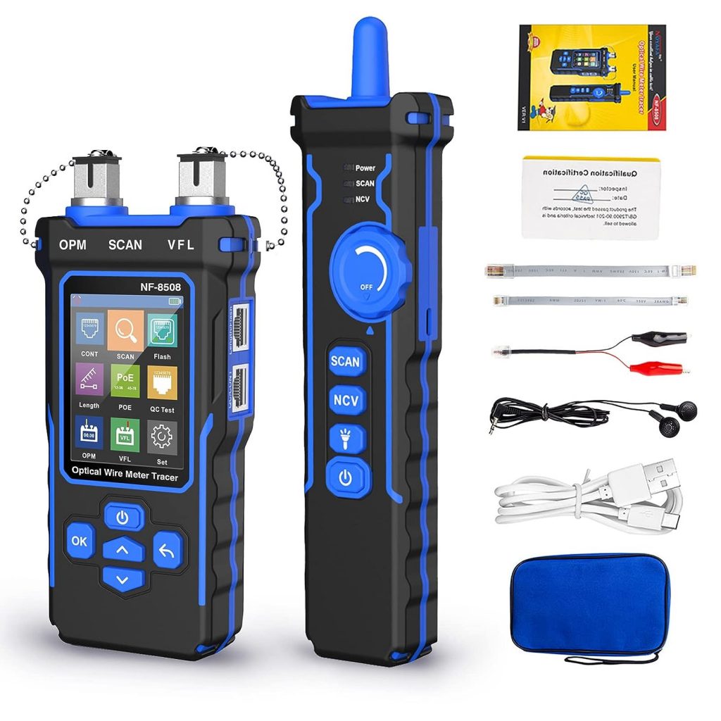 CAT5 Network Cable Tester with Optical Power Meter VFL, CAT5 CAT6 Cable Toner Ethernet Cable Tester