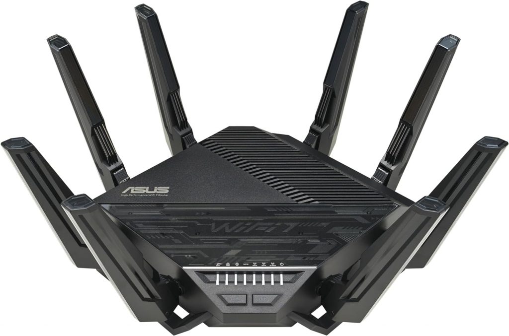 RT-BE96U RT-BE96U BE19000 802.11BE Tri-band Performance WiFi 7 Extendable Router with 6GHz Support, Dual 10G Port, 320MHz