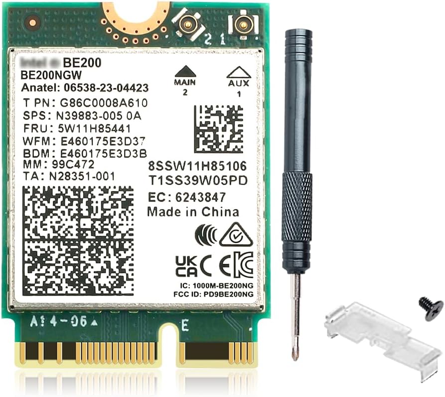 BE200 WiFi 7 BE200 BE200NGW M.2 WiFi Card BT5.4 802.11BE Tri-Band 8774Mbps NGFF WiFi 7 Wireless Network Laptop New WiFi 7